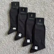 Yves Saint Laurent set of 4 socks men dark brown JP NWT 25cm