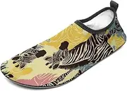[BTCOWZRV] Water Shoes for Women Men Giraffe and Zebra Water Sports Shoes Slip-on Breathable Lightweight Athletic Aqua Sock