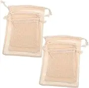 LOLIPPYY 6Pcs Cotton Mesh Produce Bags with Drawstring Reusable Storage Pouches for Fruits and Vegetables Cotton Material Various