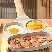 Daseeme Nonstick Egg Pan Omelette Pan, 3-Cup Grill Pancake Pan for Breakfast, Compatible with All Stovetops(Gas, Electric& Induction), PFOA