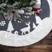 Christmas Tree Skirt, Fur Rustic White Xmas Tree Skirt,Snowy Christmas Trees Mat