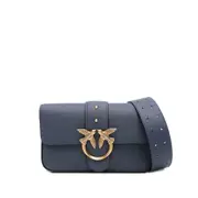 [Pinko] Pinko Love Birds Buckle-embellished Satchel ONE SIZE BLUE