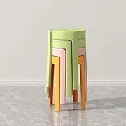 Stackable Stool Set of 4 Portable Kitchen Stool 18inch Event Chairs Plastic Dining Chair Lightweight Stool for Home Office Bedroom Vanity(Light Series)