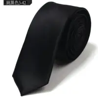在飛比找momo購物網優惠-【vivi 領帶家族】韓版手打窄領帶5CM(黑色3-42)