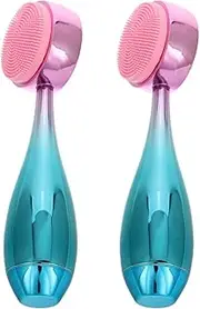 Ipetboom Skincare Tools 2pcs Silicone Face Scrubber Cleanser Brush for Gentle Facial Cleaning Exfoliation