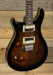 PRS SE Custom 24 Lefty Left-Handed Electric Guitar Black Gold Burst w/ Gigbag