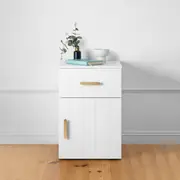 PORTO BEDSIDE TABLE - VJ PANEL - OVAL BRASS & BLACK