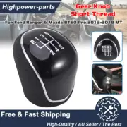Gear Shift Knob Leather Black Fit For Ford Ranger & Mazda BT50 Pro 2012-2018 MT