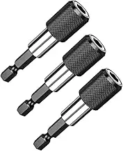 Fixinus Magnetic Bit Holder, Pack of 3, Quick Change Bit Holder, 1/4 Inch Magnetic Bit Holder, Cordless Screwdriver, Suitable for Drill, Screwdriver, Thread Screw, 60 mm Length