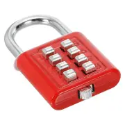 8 Digit Button Combination Padlock 4 Digit Locking Mechanism Lock Red