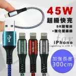 【CITYBOSS】勇固系列 FOR IPHONE/IPAD LIGHTNING 編織耐彎折快速充電線-300CM