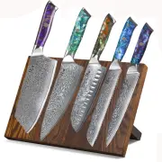 6Pcs TURWHO Chef Knife Santoku Set Japan VG10 Damascus Steel Kitchen Knife Block