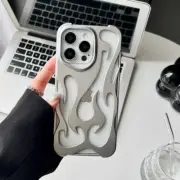 New 3D Flame Pattern Hollow Slim Phone Case for Iphone 16 15 14 13 12 11 Pro Max