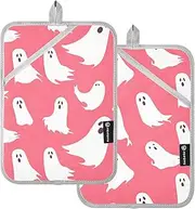 AIXIWAWA Flying Halloween Pot Holders 2 Pack, Insulated Heat Resistant Hot Pads Oven Mitts with Pocket for Kitchen Cooking Baking 7x9.8 in