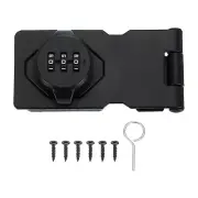 Password Hasp Locks Keyless Combination Lock 3.5 Inch for Cabinets(Black)