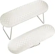 Nail Arm Rest Leather Manicure Hand Rest for Nails Tech Microfiber Leather Nail Pillow Nail Art Hand Pillow Nail Arm Holder for Women Nail Art Decoration(White)