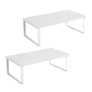 SOGA 2X 40cm White Computer Monitor Elevated Stand Desktop Support Station Rack