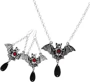 [WATIIFUFU] Gothic Bat Necklace Earrings Set Creative Funny Gothic Jewelry for Present