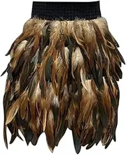 [FOCCAR] Feather Skirt Women, Skirt Feather Skirts | Carnival Costume Fashion Dance Skirt, Natural Feather Party Skirts