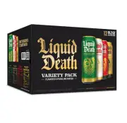 Liquid Death Flavored Sparkling Water Variety Pack Lime Mango Melon and Cherry