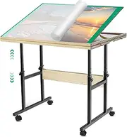 1500 Piece Jigsaw Puzzle Table with Adjustable Height & Tilt, Jigsaw Puzzle Board with 4 Drawers & Cover, Puzzles Tray Wooden Puzzles Table with Legs and Wheels for Adults & Seniors
