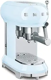 [Smeg] 146875 Coffee Machine, Adjustable Coffee Temperature with Milk Frother, Pastel Blue