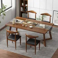 在飛比找Yahoo!奇摩拍賣優惠-榮耀賣場桌子 新中式茶桌椅組合客廳家用小戶型大板茶桌泡茶桌功