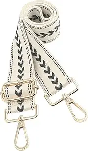 [chushui] Purse Strap,Replacement Crossbody Shoulder Strap for Handbag…, Embroidered Beige and Black Arrow, 1.5 inch, Guitar Style