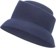 [Lawliet] Womens 100% Wool Felt Helix Church Fedora Cloche Bucket Hat Base Making T399
