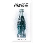 Nostalgic Art Coca-Cola Ice 25x50cm Metal Long Sign Wall Hanging Decor White