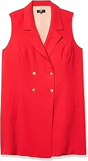 [A B S BY ALLEN SCHWARTZ] ABS by Allen Schwartz Women's Plus Size Tuxedo Dress with Gold Buttons