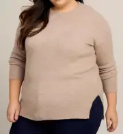 NEW SUZANNE GRAE LONG SLEEVE LONGLINE JUMPER LATTE SIZE S, M, XL