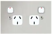 HPM MS-SERIES DOUBLE POWERPOINT 1-Pole 10A 3-Pin Flat,Horizontal,Stainless Steel