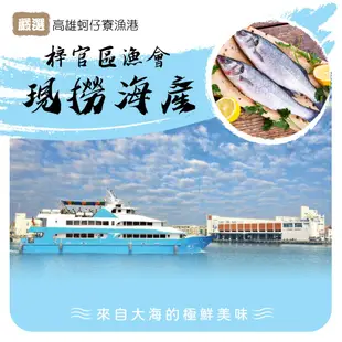 【戀戀蚵仔寮】露營烤肉鮮味組(薄鹽鯖魚片、飛魚卵香腸、魷魚無插串2入、大白蝦、石斑下巴)(冷凍)