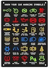 ERMUHEY Know Your Car Warning Lights Mechanics Funny Sarcastic Sign Metal Tin Signs, Poster Home Office Restaurants Bedroom Outdoors Man Cave Wall Decor Plaque 12x8 Inch, Multicolor