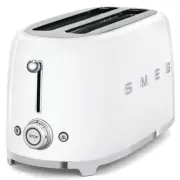 Smeg Electric Toaster◉WHITE◉50's Retro Style Aesthetic◉TSF02WHAU◉4 Slices Long◉