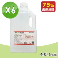 在飛比找momo購物網優惠-【醫強】酒精75％x6瓶(4000ml/瓶)