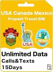 USA & Hawaii Prepaid Travel SIM Card - T-Mobile - Unlimited Data/Calls/Texts, 4G/5G Speed, T-Mobile United States Local Carrier (15 Days)