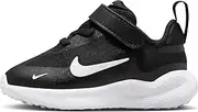 [Nike] Boy's Revolution 7 Sneaker, Black White White, 7.5 US