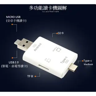 讀卡機 TF卡 SD卡 [胎王] 支援 typeC 、USB、mircoUSB (64G以下才能支援)