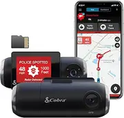 Cobra Smart Dash Cam with Interior Cam (SC 201) - Full HD 1080P Resolution, Built-in WiFi & GPS, Live Police Alerts, Incident Reports, Emergency MayDay, Drive Smarter App, 16GB SD Card Incl.