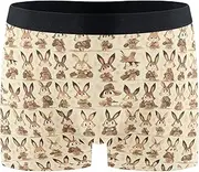 [FRODOTGV] Cute Bunnys Mens Boxer Brief Shorts Athletic Underwear for Men Compression Boxer Para Hombre