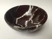 Red Zebra Bowl Marble Natural Stone Kitchen Serving Dish Sauce Spice Herb Ritual
