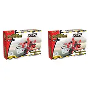 2x 69pc Construct IT Constructables Go Kart Toy Set w/ Tools Build Kids 6y+ Red