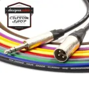 Male XLR to ¼ TRS Jack Lead. Balanced Van Damme Mic Cable. Short 10m 6m 3m 20m