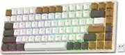 RK ROYAL KLUDGE RK84 RGB Limited Edition, 75% Triple Mode BT5.0/2.4G/USB-C Hot Swappable Mechanical Keyboard, 84 Keys Wireless Bluetooth Gaming Keyboard, RK Yellow Switch, Macchiato White