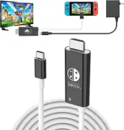 RREAKA Portable Switch Dock USB C to 4K HDMI Conversion Cable for Nintendo Sw...
