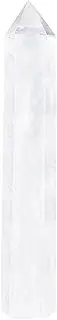 Apengshi Large Clear Quartz Natural Healing Crystal Tower 5.9"-6.3" 6 Faceted Single Point Chakra Crystal Wand Energy Meditation Stone Home Decor Collection Gift