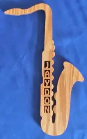 Personalized Hand Cut Oak Saxophone - Great For Room Door, Wall or Locker