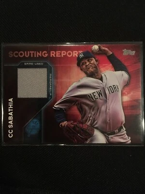 2016 Topps CC Sabathia Game Worn Jersey Scouting Report Yankees Great